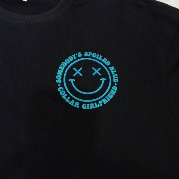 Somebody's Spoiled Blue Collar Girlfriend Sweatshirt for Women Size Small PTP - Picture 4 of 5